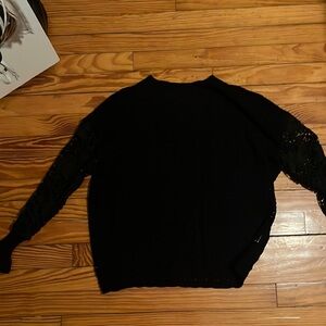 Black flower crocheted sweater, never worn. Great for going out.